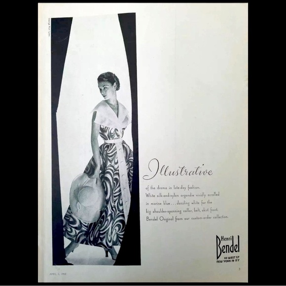 Original 1952 Henri Bendel Luxury Vintage Press Advertisement - Picture 1 of 3